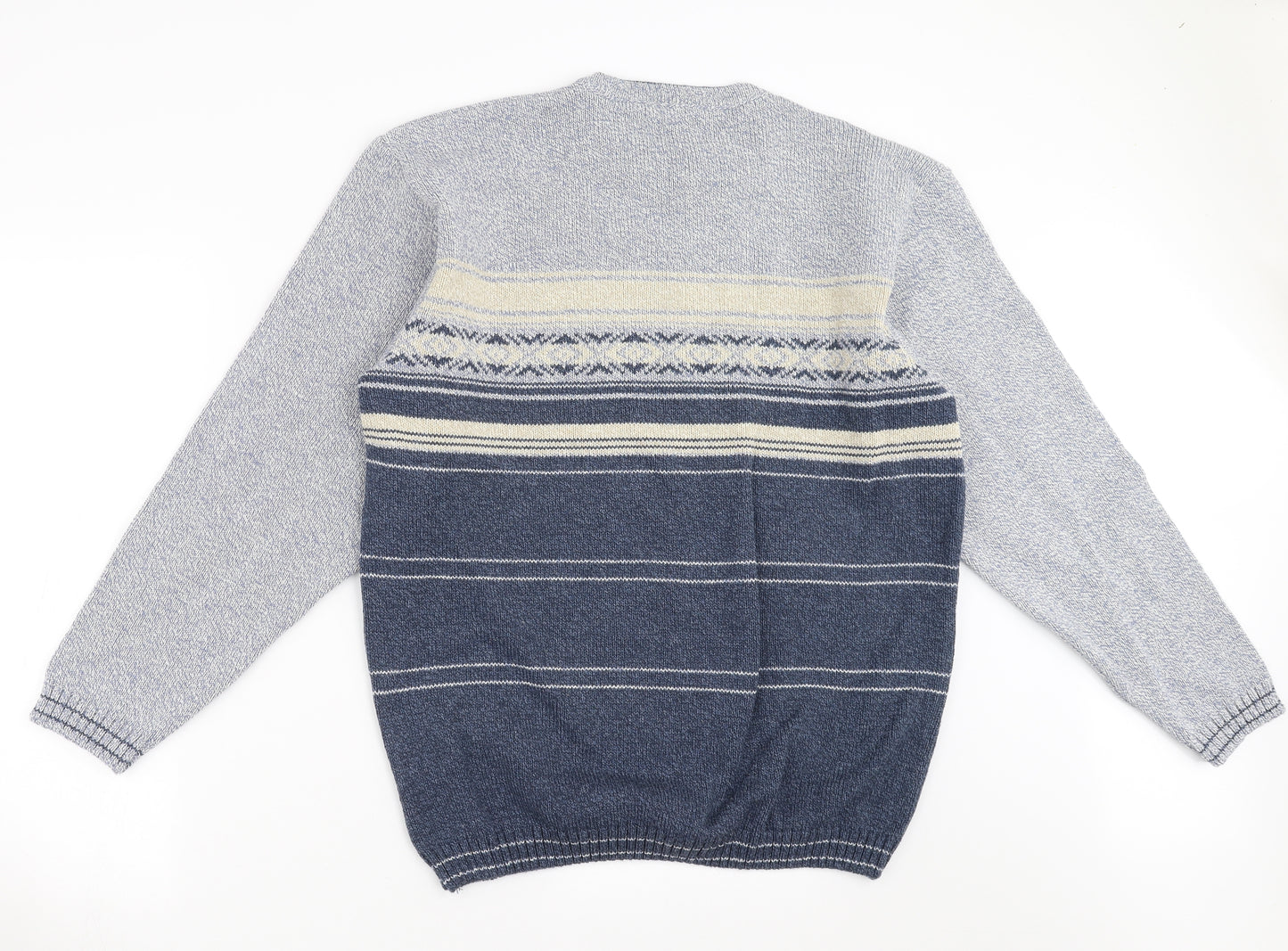 Debenhams Mens Blue Striped Knit Pullover Jumper Size L