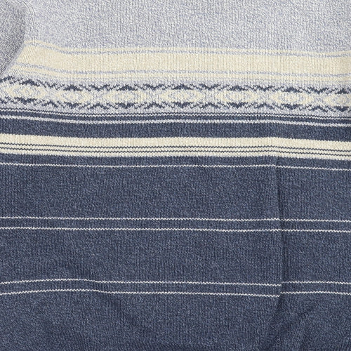 Debenhams Mens Blue Striped Knit Pullover Jumper Size L