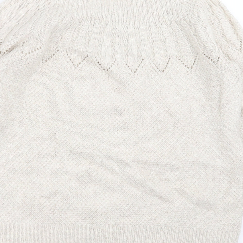 Marks and Spencer Womens Beige  Knit Pullover Jumper Size M  - beaded
