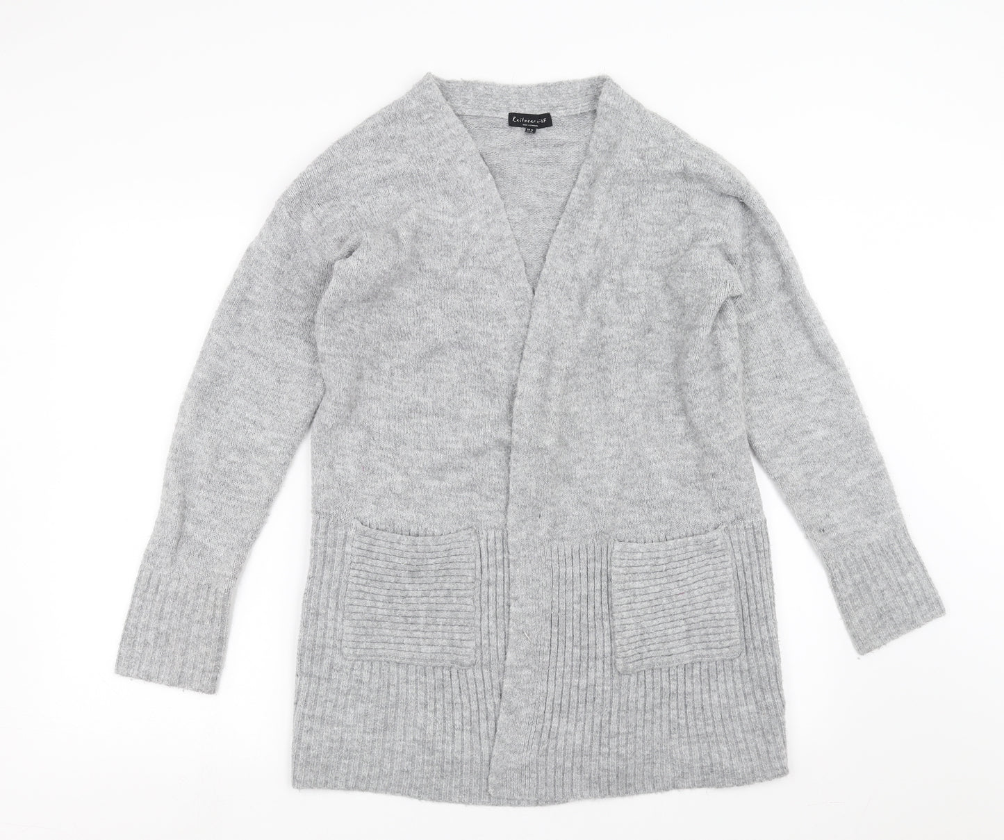 F&F Womens Grey  Knit Cardigan Jumper Size 12