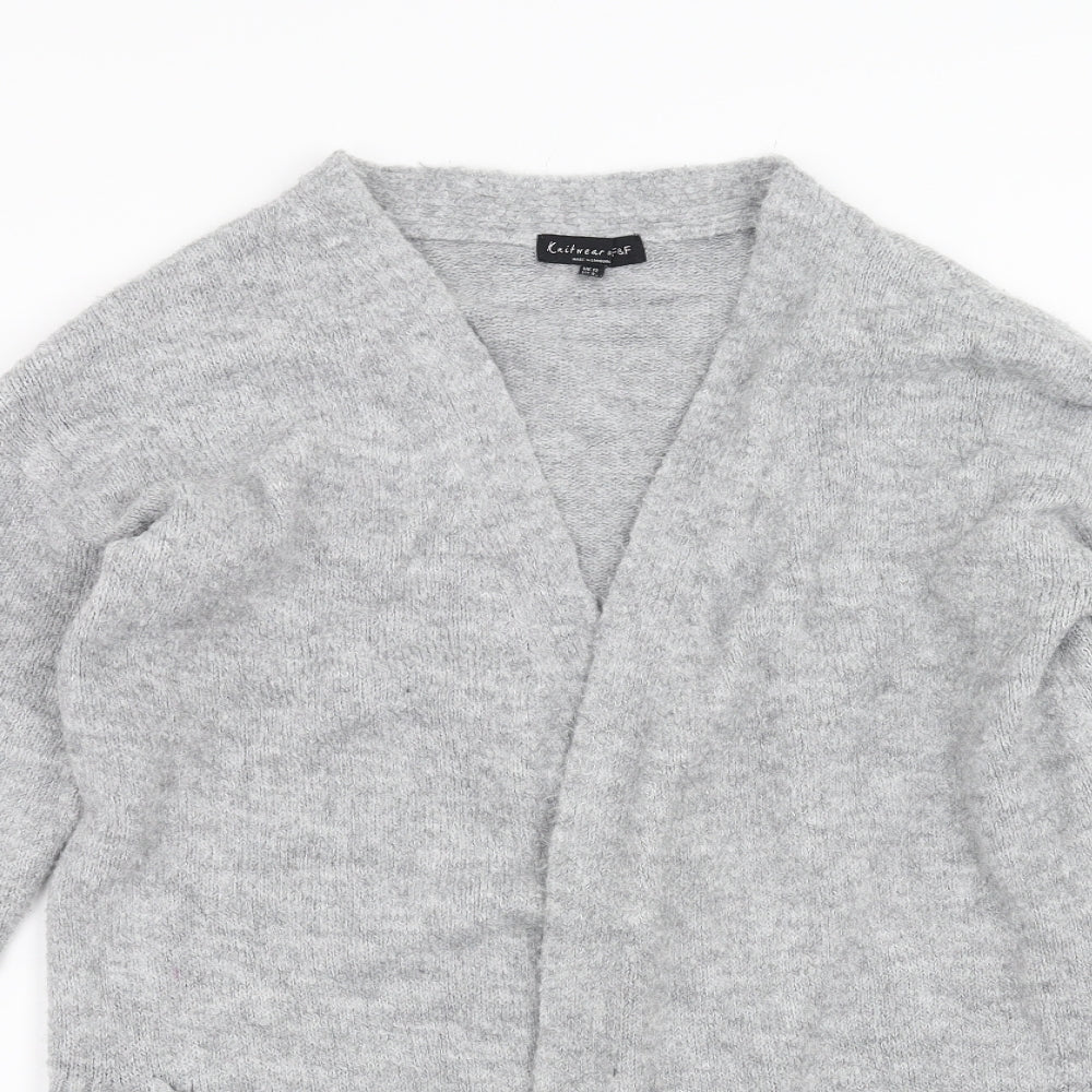 F&F Womens Grey  Knit Cardigan Jumper Size 12