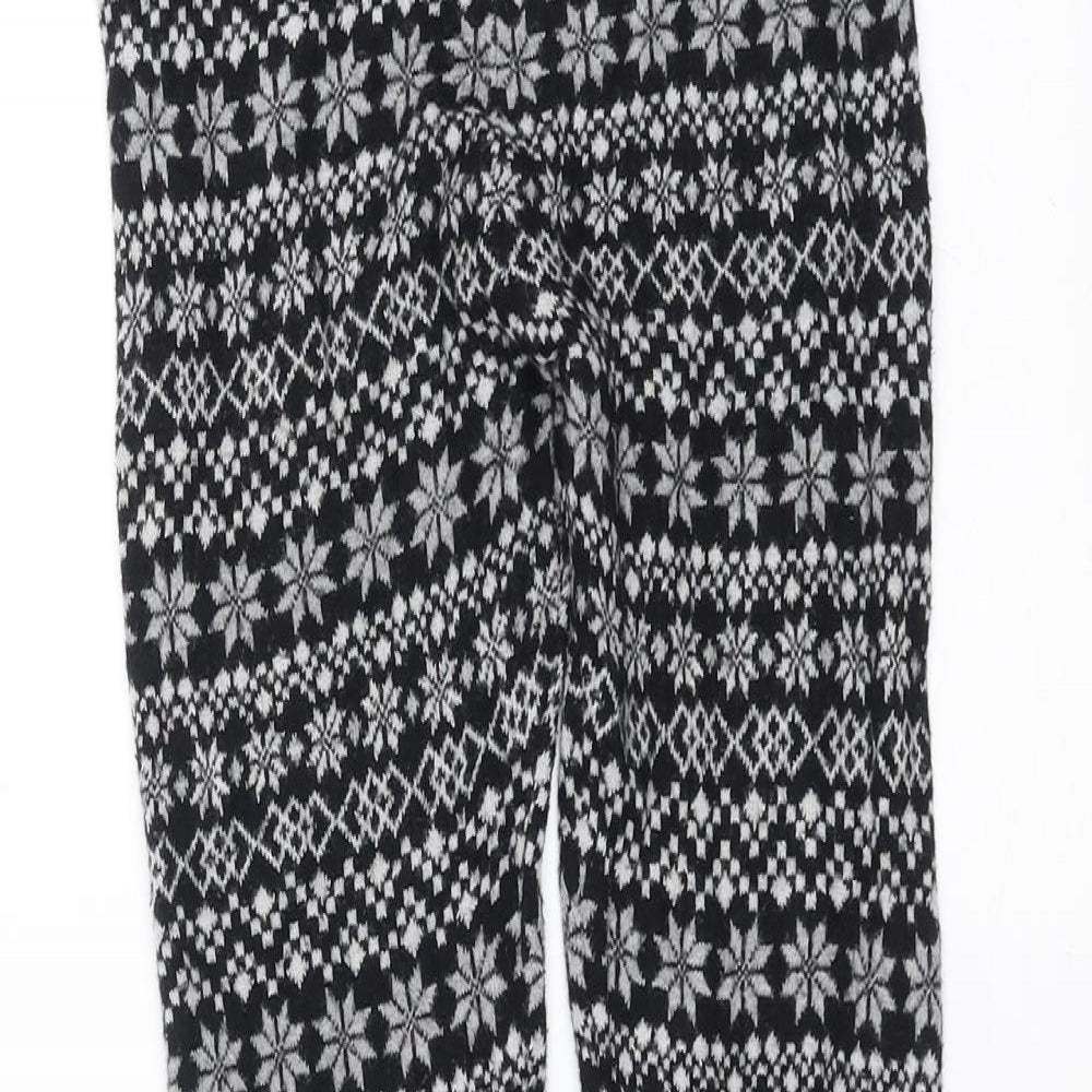 pepperts! Girls Black Fair Isle Knit Carrot Trousers Size 8-9 Years - christmas leggings