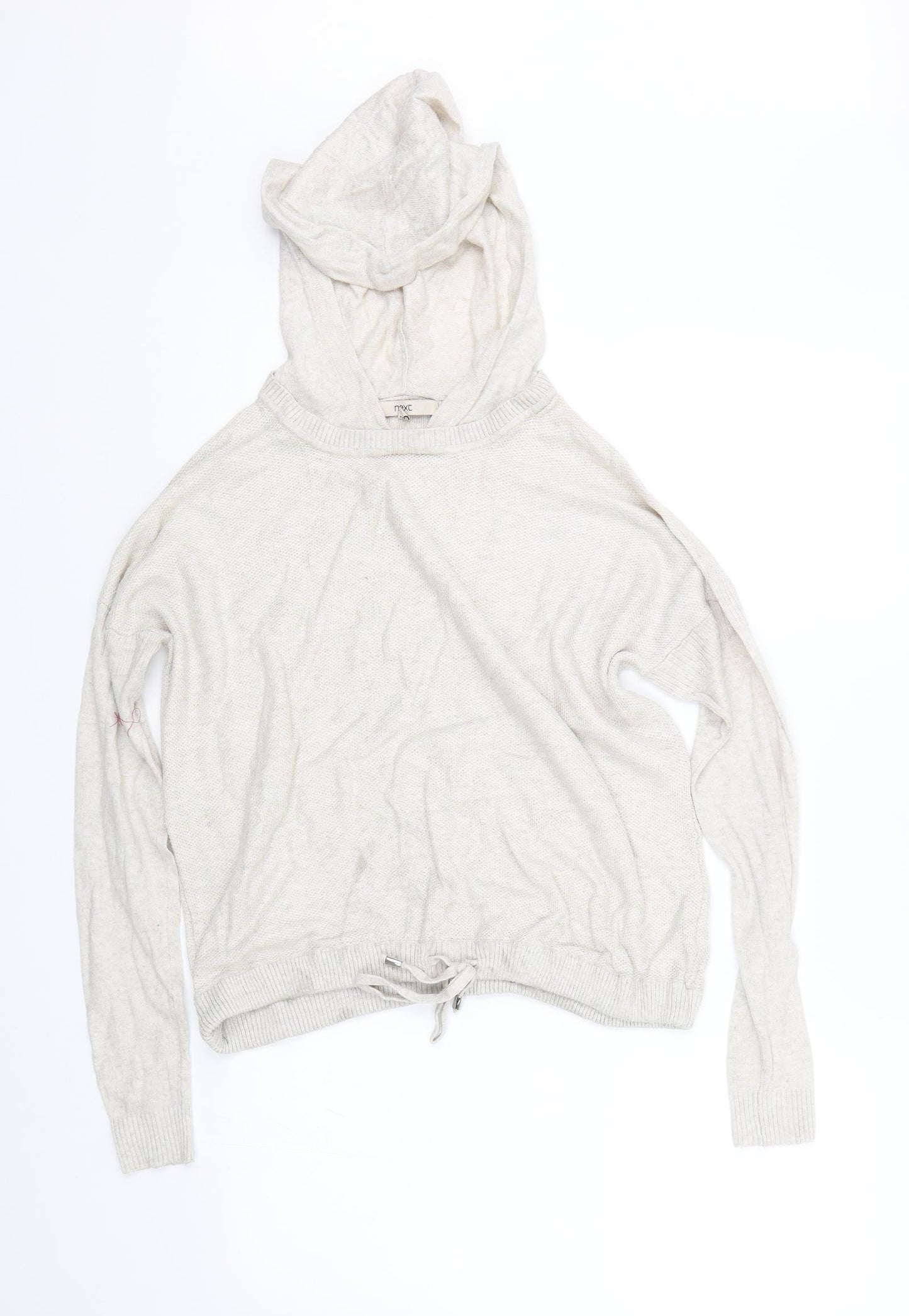NEXT Womens Beige  Knit Pullover Hoodie Size 10