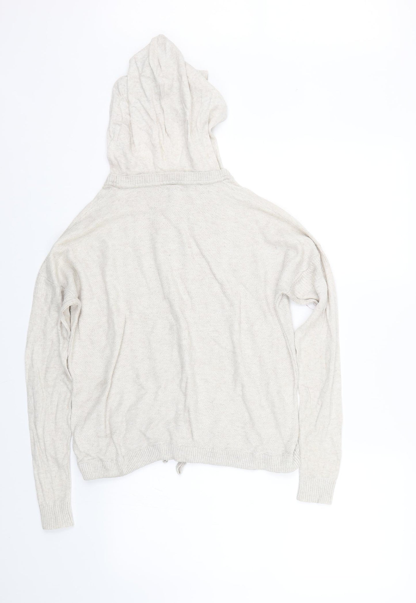 NEXT Womens Beige  Knit Pullover Hoodie Size 10