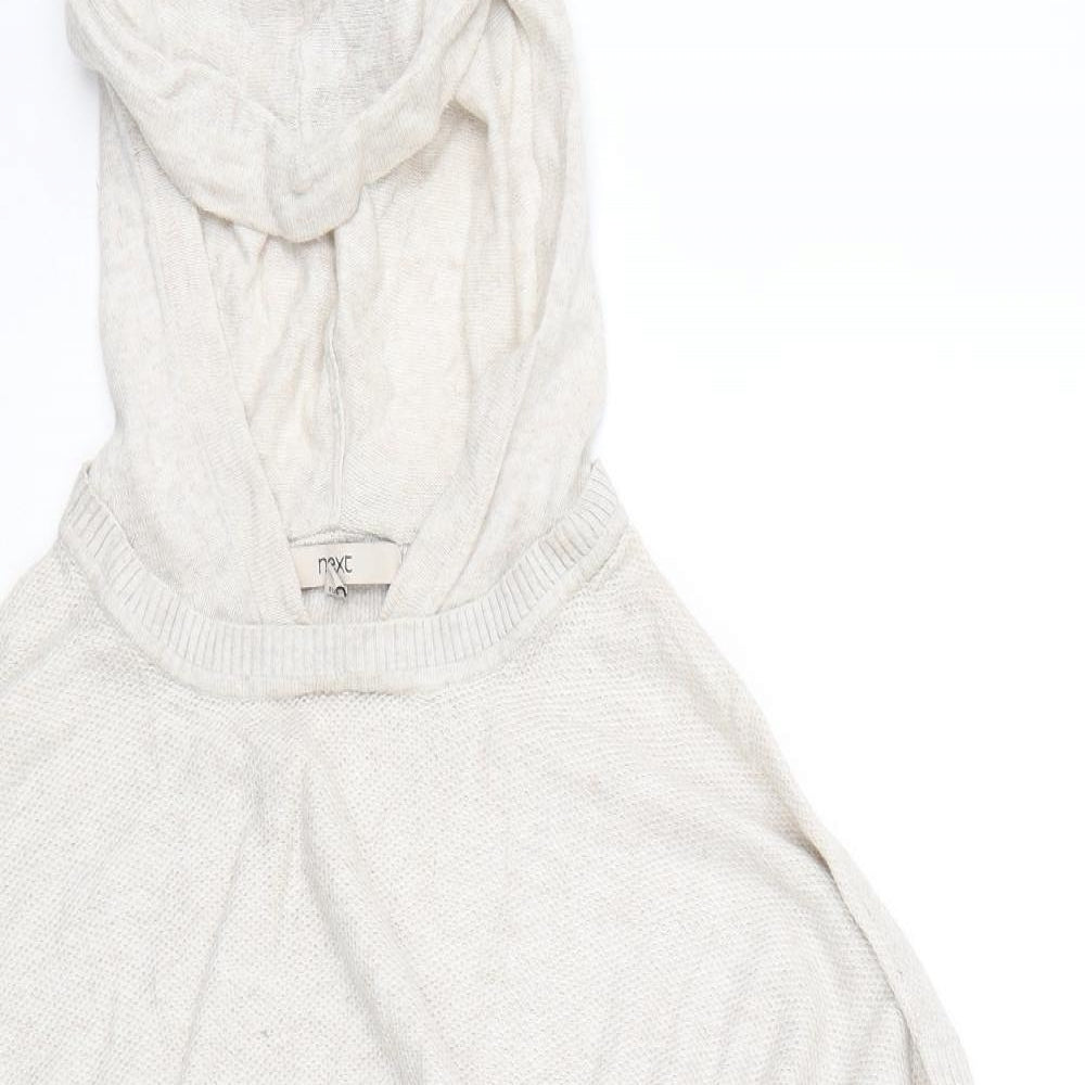 NEXT Womens Beige  Knit Pullover Hoodie Size 10