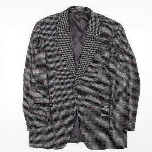 H.T Burt Mens Grey Houndstooth  Jacket Suit Jacket Size L