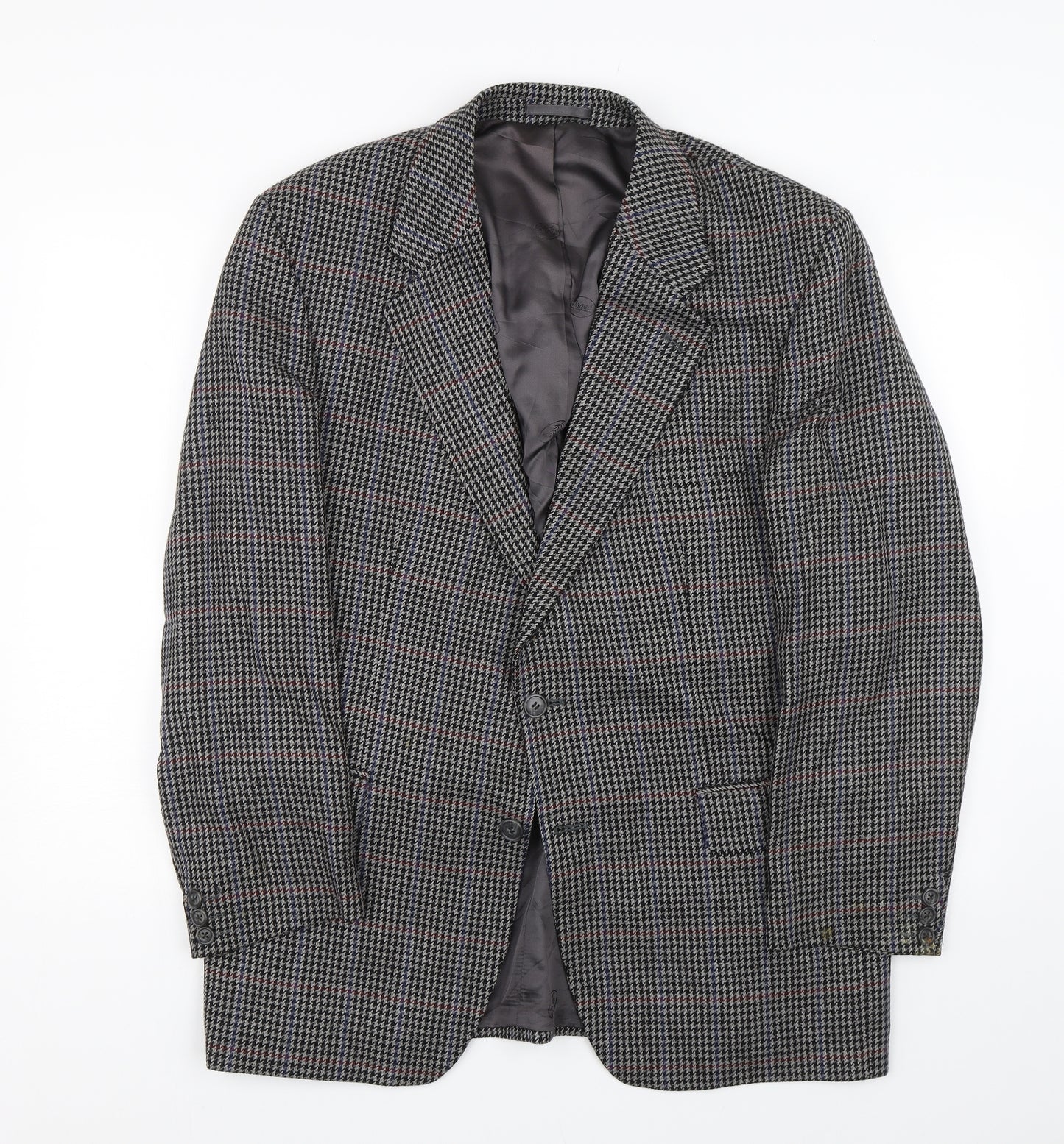 Burt Mens Grey Houndstooth Jacket Suit Jacket Size L – Preworn