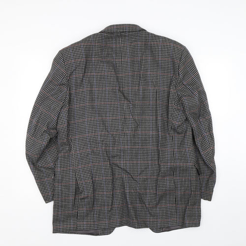 H.T Burt Mens Grey Houndstooth  Jacket Suit Jacket Size L