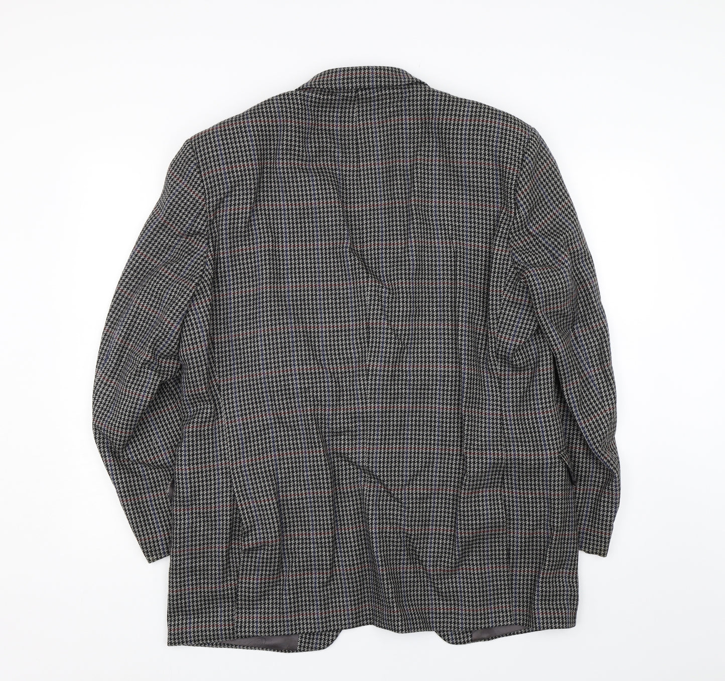 H.T Burt Mens Grey Houndstooth  Jacket Suit Jacket Size L
