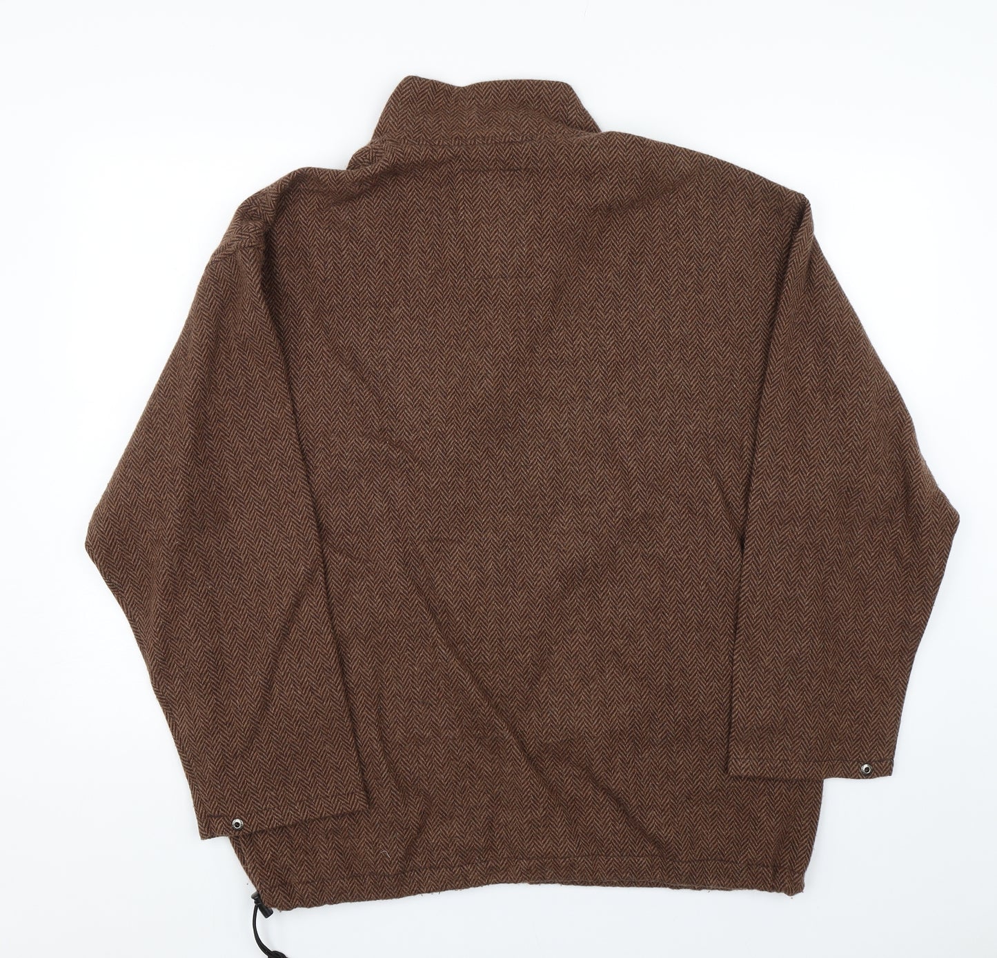 Cotswold Wollen Weavers Mens Brown Herringbone  Pullover Jumper Size L