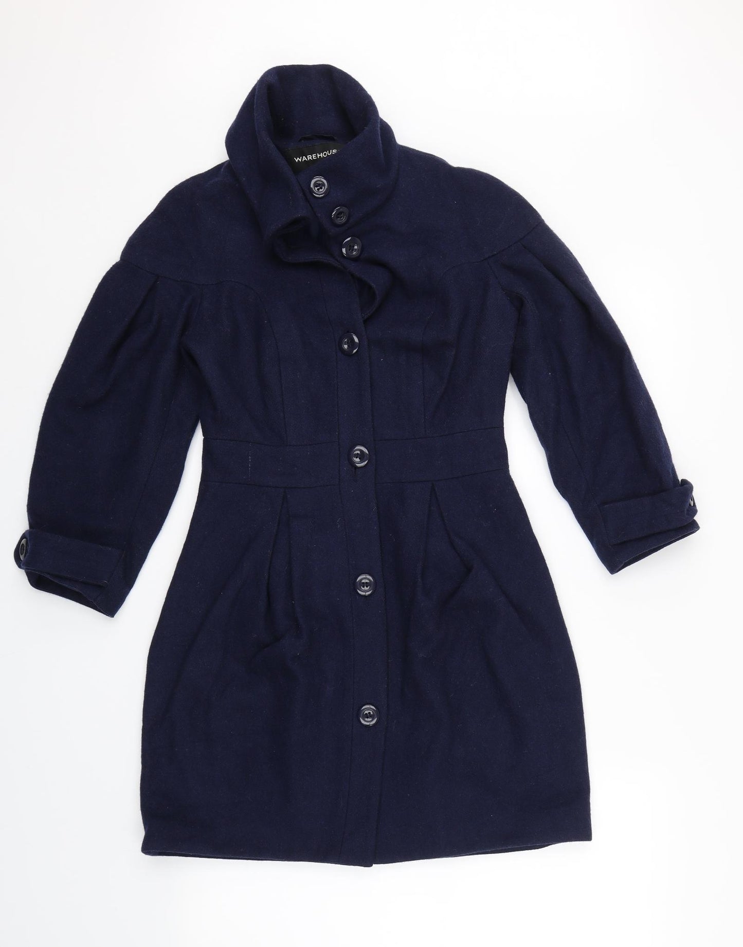 Warehouse Womens Blue   Trench Coat Coat Size 8