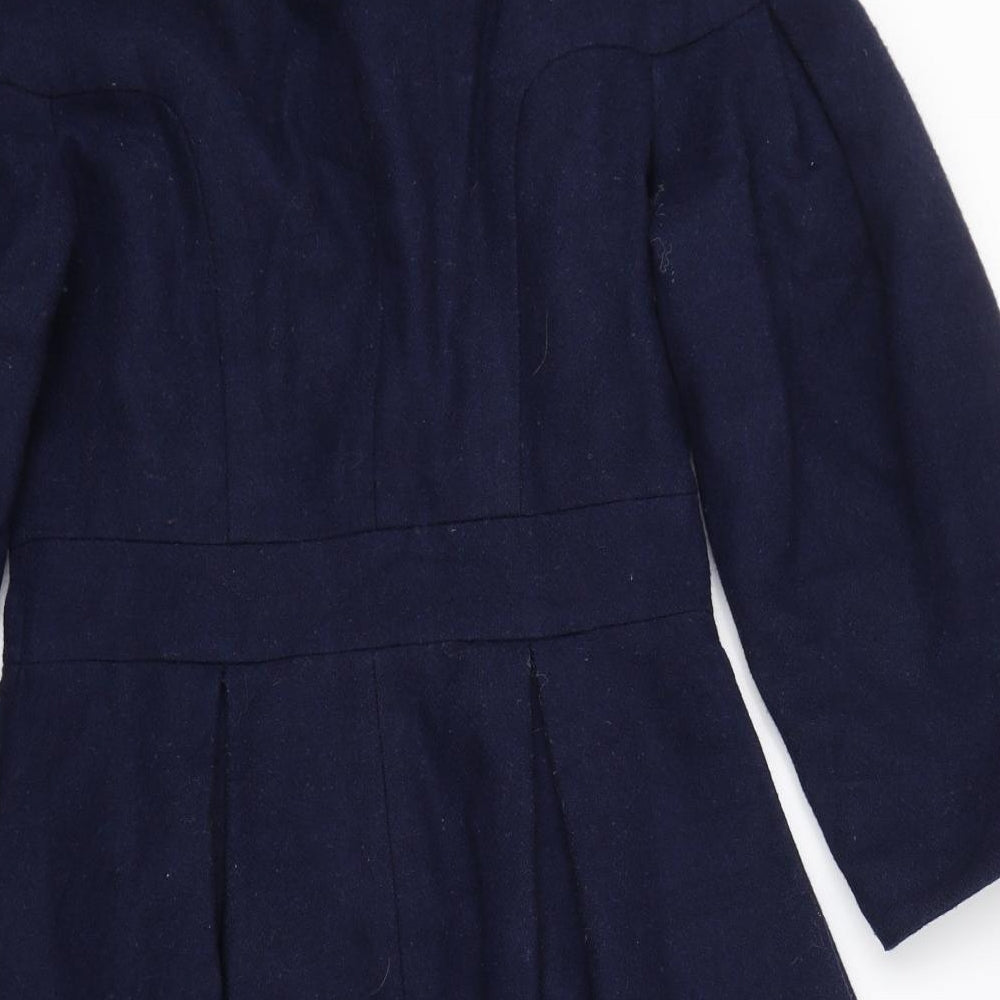 Warehouse Womens Blue   Trench Coat Coat Size 8