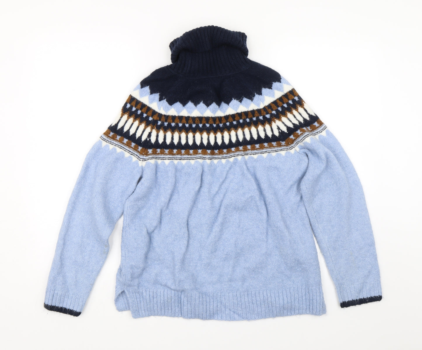 M&S Womens Blue Argyle/Diamond  Pullover Jumper Size M