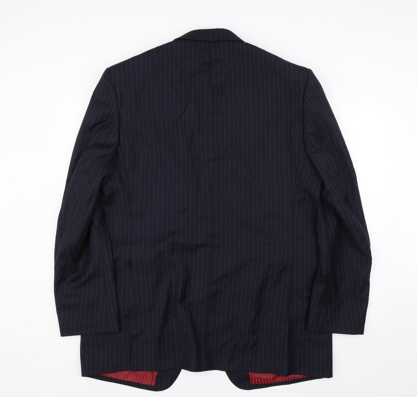 M&S Mens Blue Striped  Jacket Suit Jacket Size 44