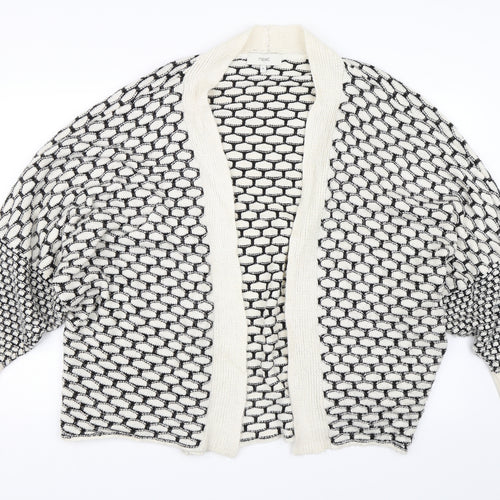 NEXT Womens White Geometric  Cardigan Jumper Size XL