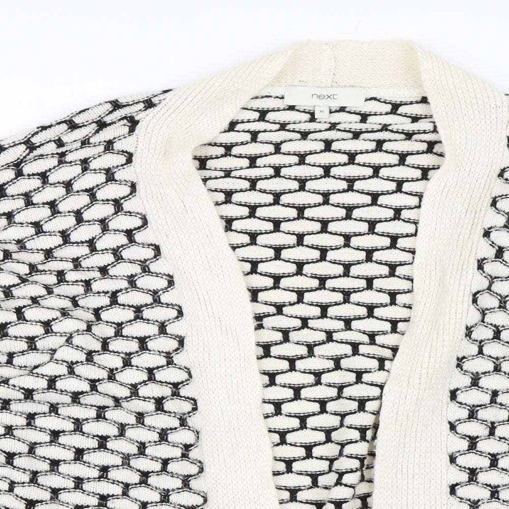NEXT Womens White Geometric  Cardigan Jumper Size XL