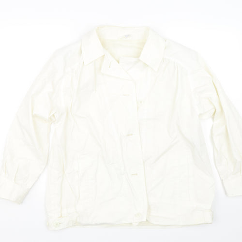 Four Seasons of London Womens White   Basic Button-Up Size 14  - Chef unifrom