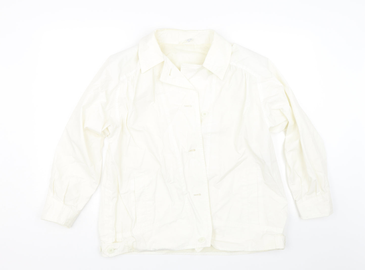 Four Seasons of London Womens White   Basic Button-Up Size 14  - Chef unifrom