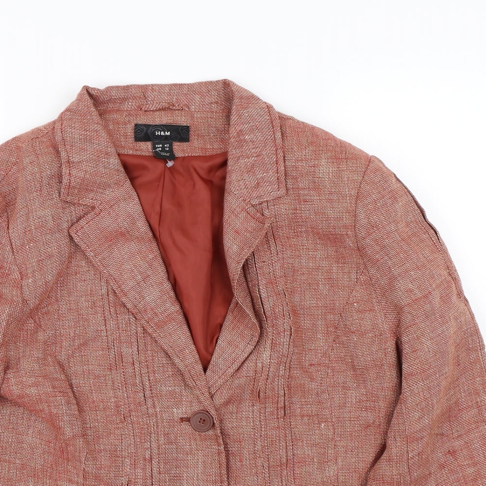 H&M Womens Red   Jacket Suit Jacket Size 12