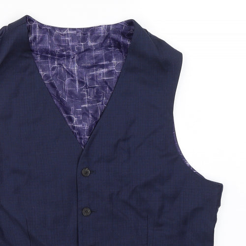 T.M. Lewin Mens Blue   Jacket Suit Waistcoat Size 40