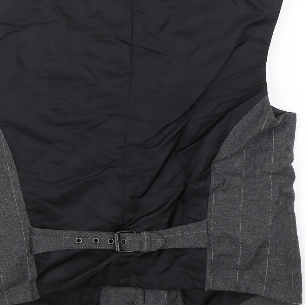 Diesel Mens Grey Striped  Jacket Suit Waistcoat Size M