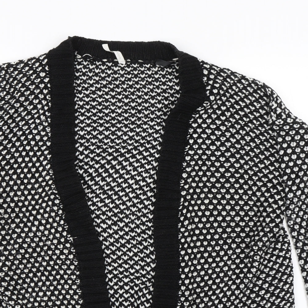 Anthology Womens Black Herringbone Knit Cardigan Jumper Size 12
