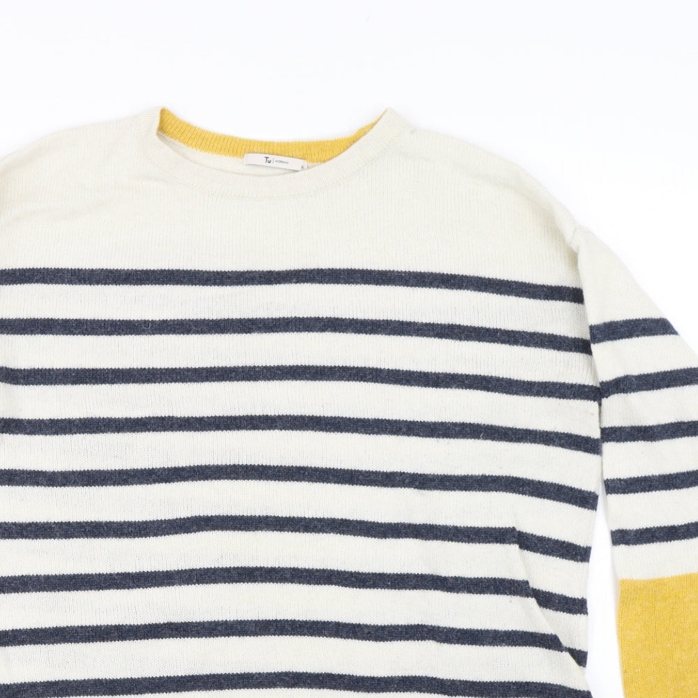 TU Womens Blue Striped  Pullover Jumper Size 10