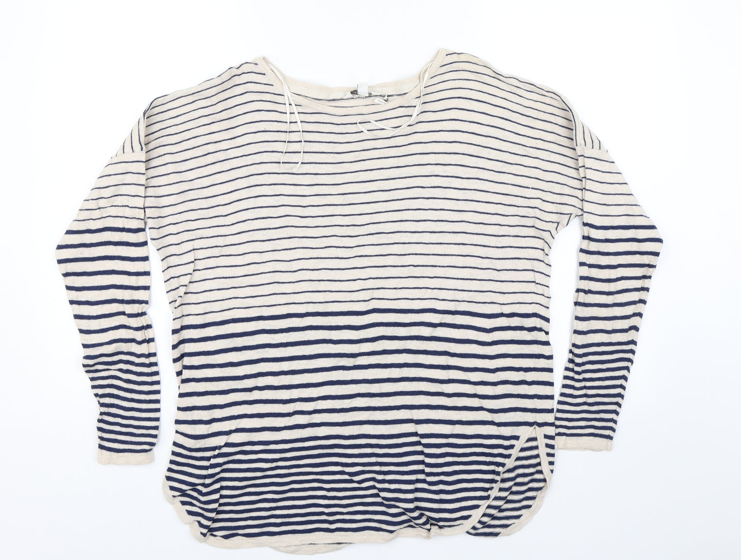 Fatface Womens Beige Striped  Pullover Jumper Size 14