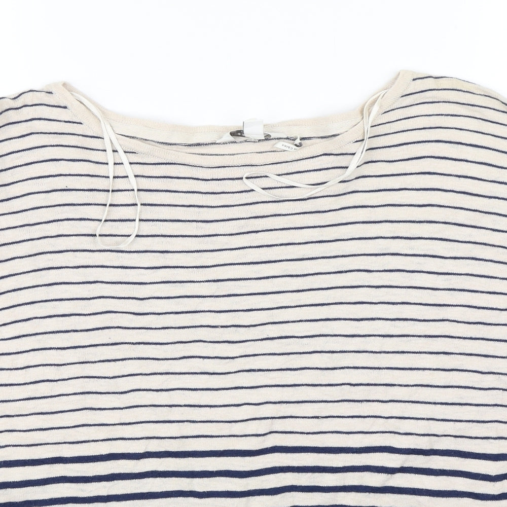 Fatface Womens Beige Striped  Pullover Jumper Size 14