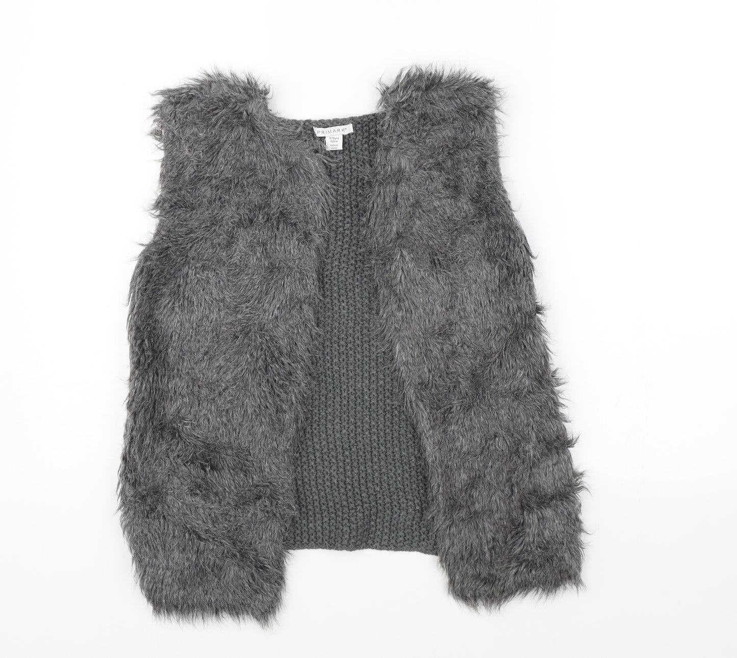 Primark Girls Grey   Vest Jumper Size 11-12 Years