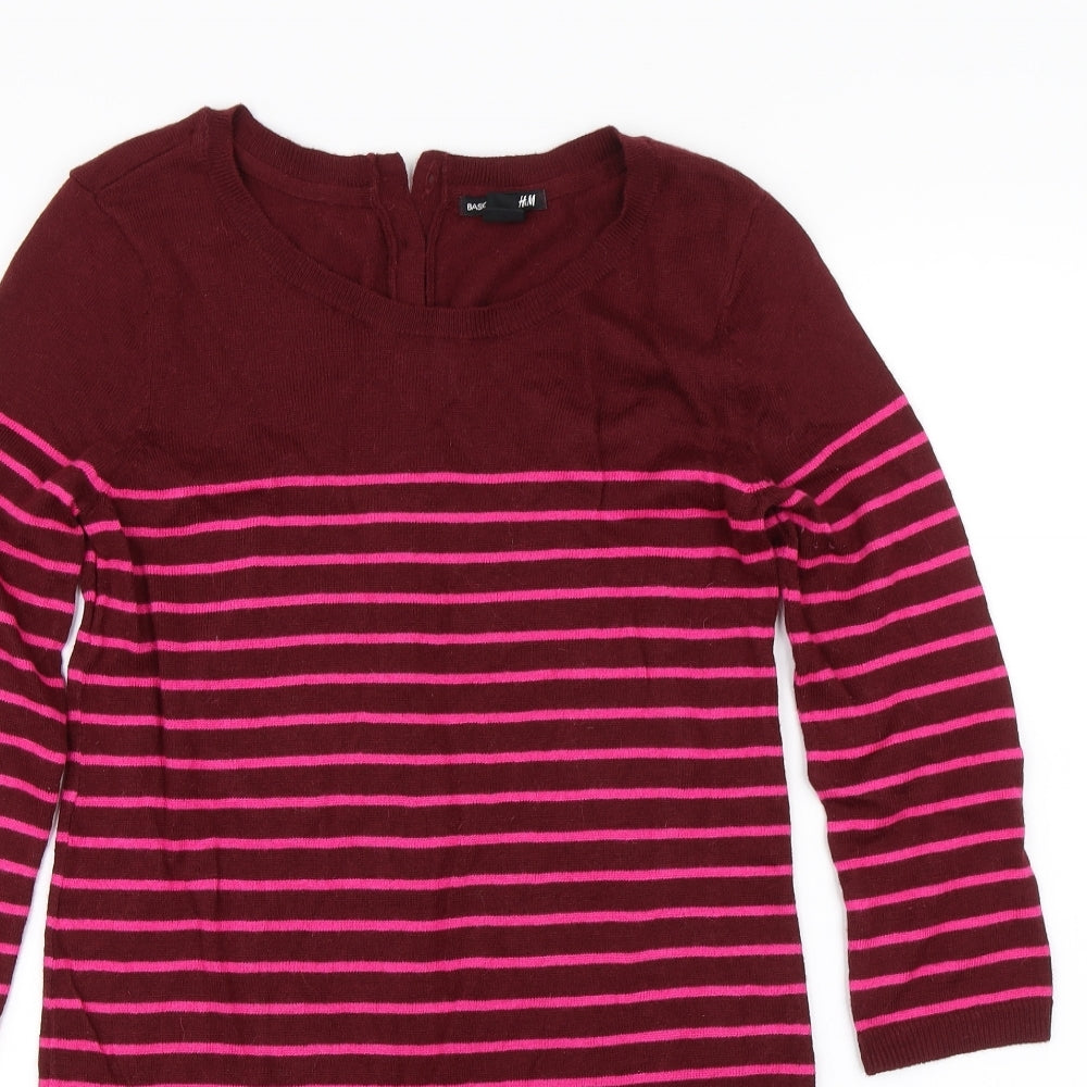 H&M Womens Red Striped  T-Shirt Dress  Size S