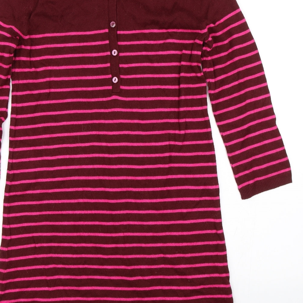H&M Womens Red Striped  T-Shirt Dress  Size S