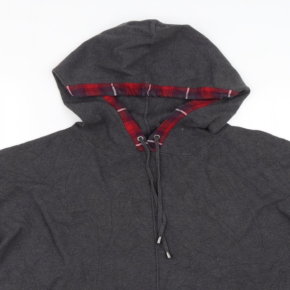 NEXT Womens Grey Check  Pullover Hoodie Size 18