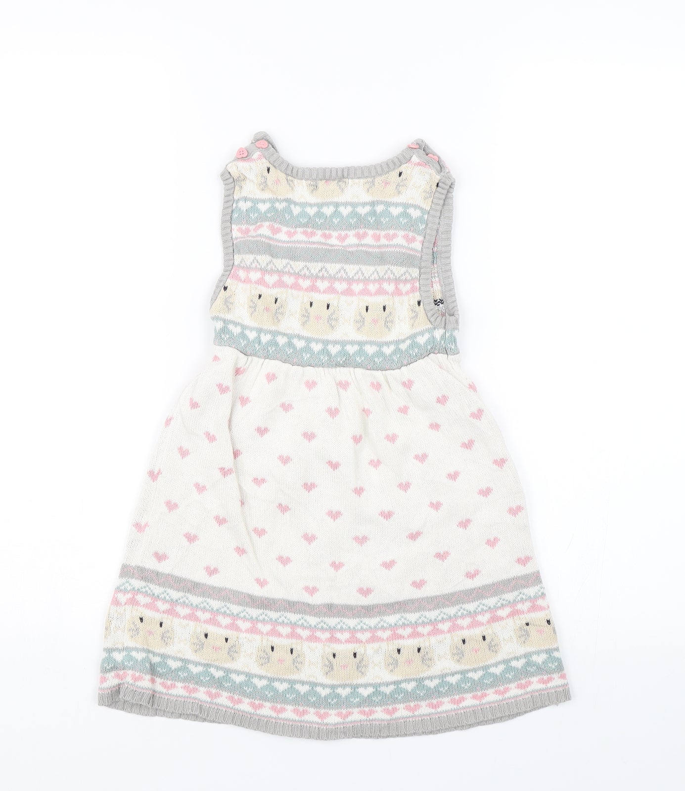 TU Girls Multicoloured Argyle/Diamond Knit Tank Dress  Size 4-5 Years  - Easter