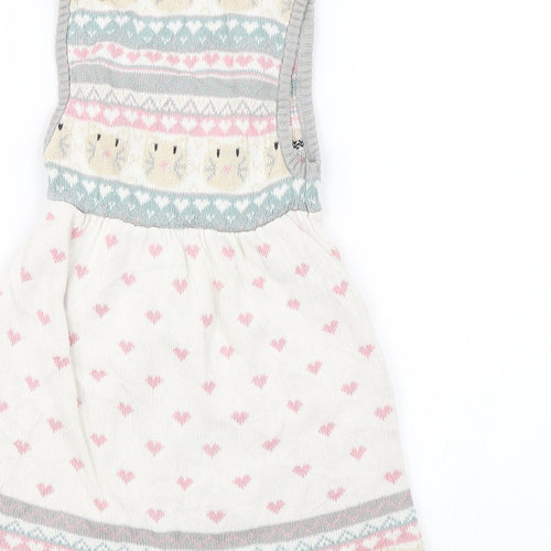 TU Girls Multicoloured Argyle/Diamond Knit Tank Dress  Size 4-5 Years  - Easter