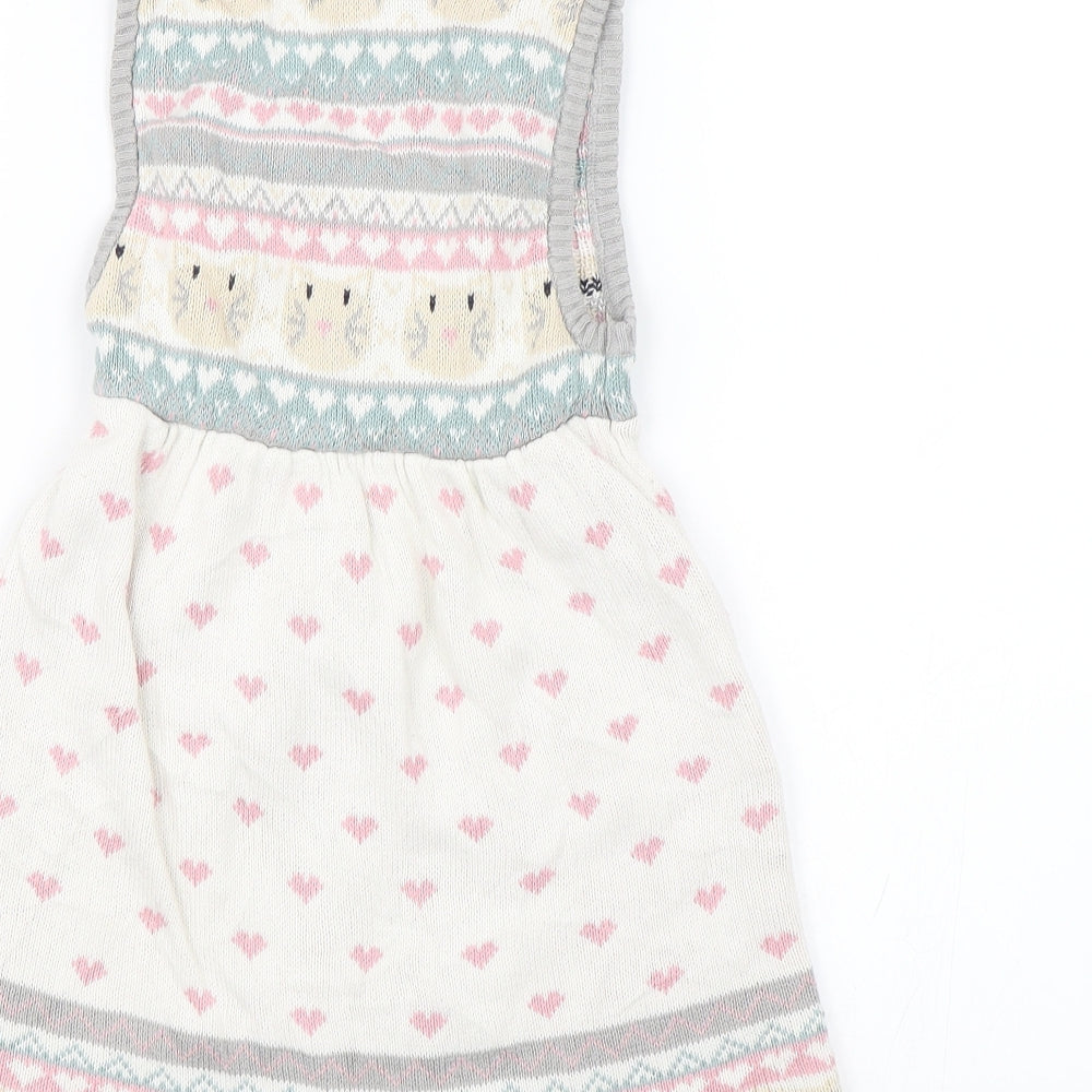 TU Girls Multicoloured Argyle/Diamond Knit Tank Dress  Size 4-5 Years  - Easter