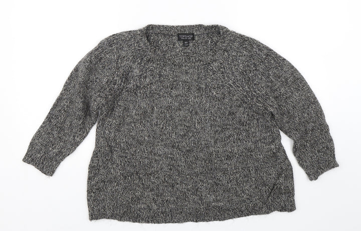 Topshop Womens Grey  Knit Pullover Jumper Size 10