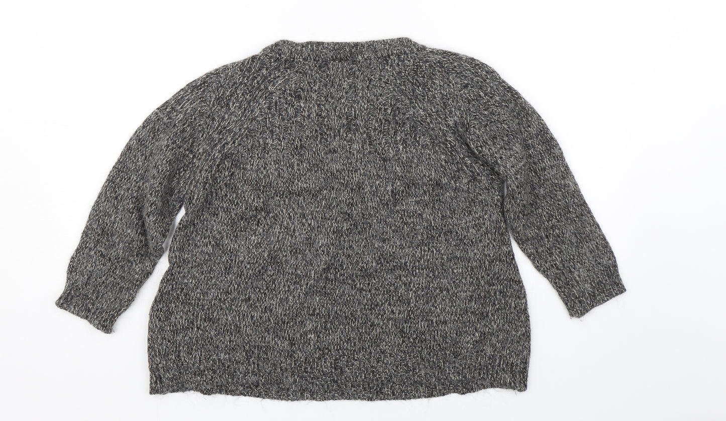 Topshop Womens Grey  Knit Pullover Jumper Size 10