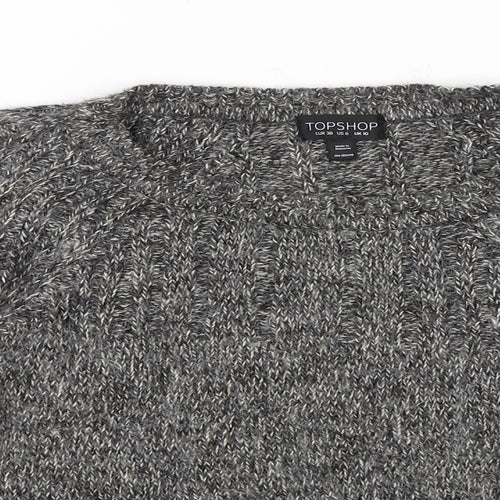 Topshop Womens Grey  Knit Pullover Jumper Size 10