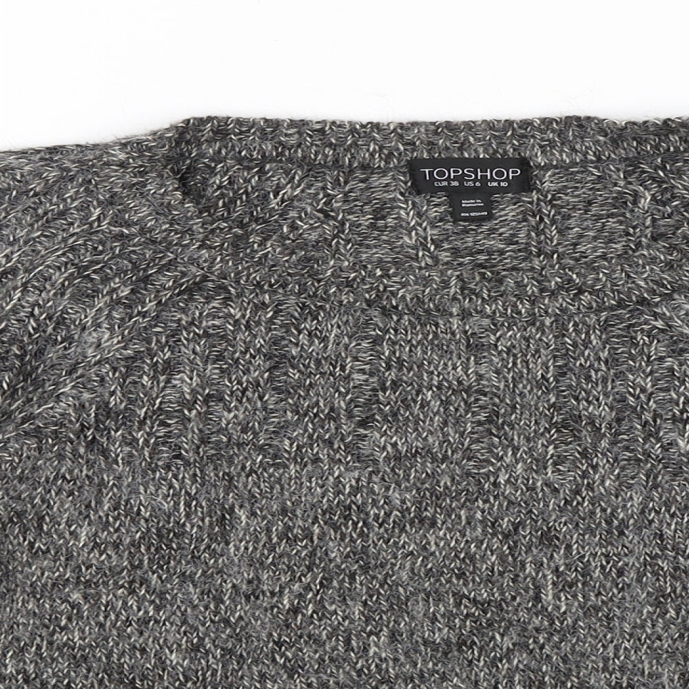 Topshop Womens Grey  Knit Pullover Jumper Size 10