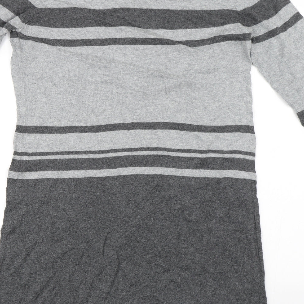 M&S Womens Grey Striped  Bodycon  Size 14