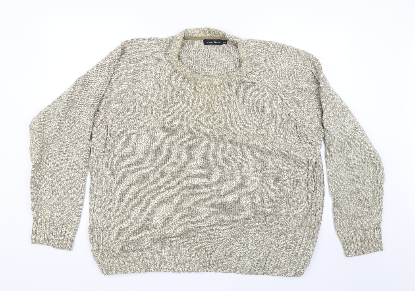 James Pringle Mens Beige  Knit Pullover Jumper Size 2XL