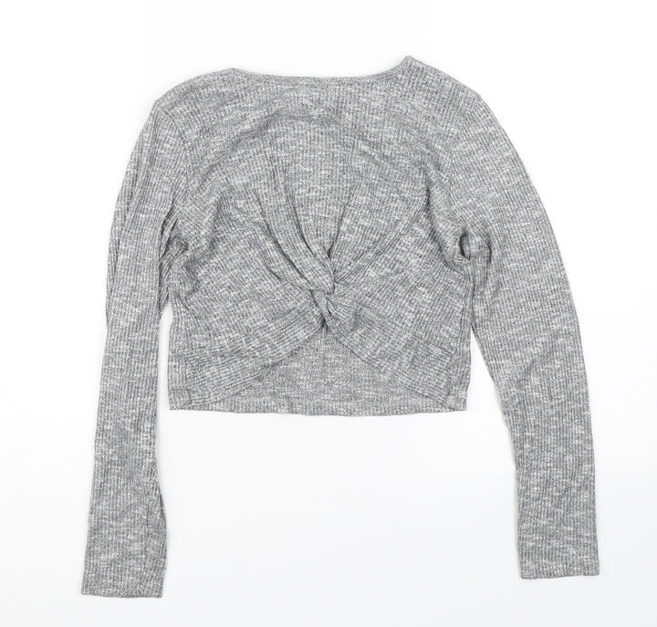 TU Girls Grey   Cropped T-Shirt Size 11 Years