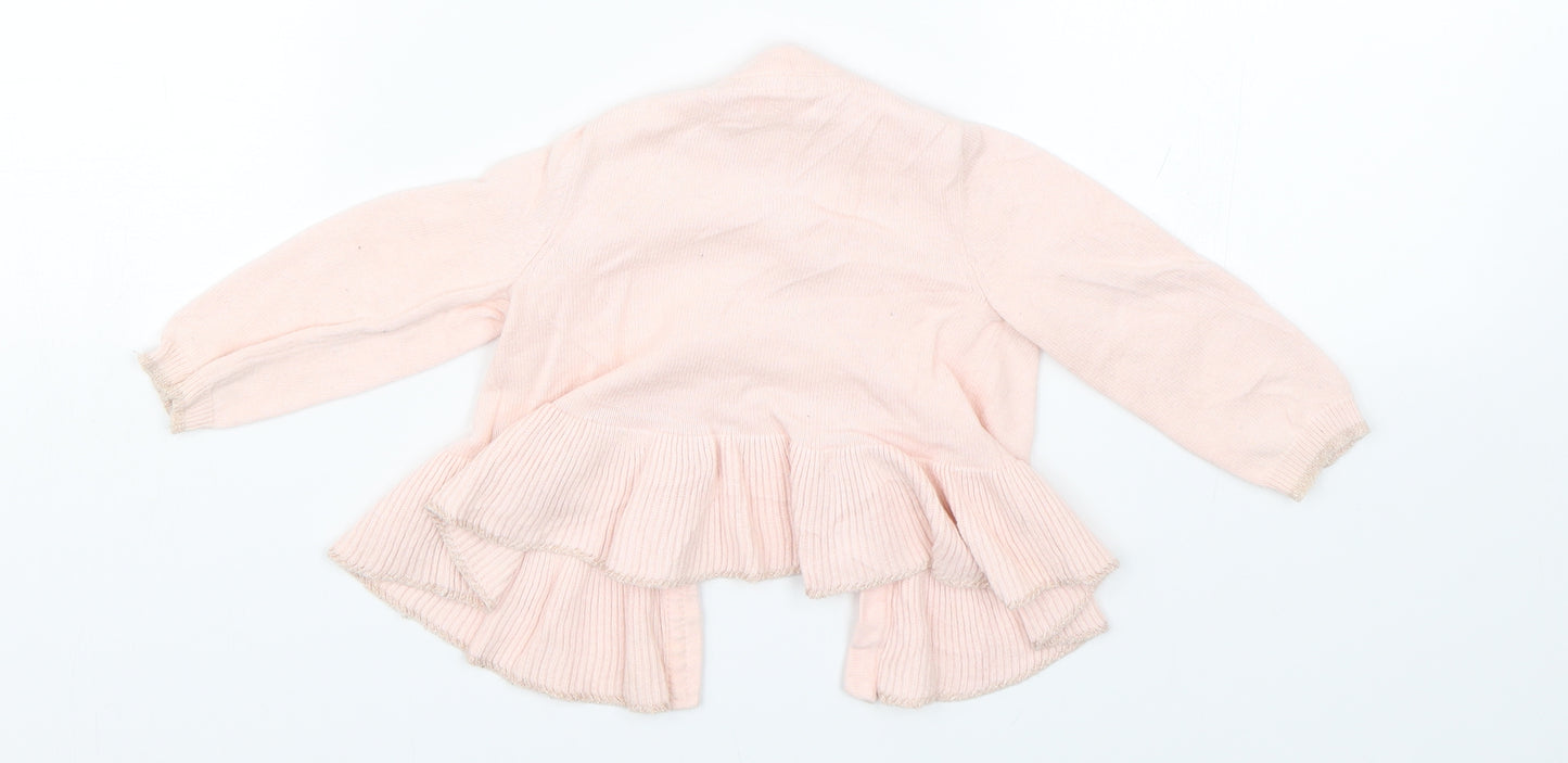 NEXT Girls Pink  Knit Cardigan Jumper Size 9-12 Months
