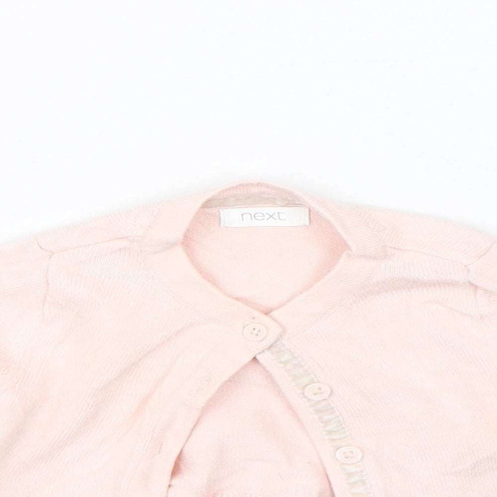 NEXT Girls Pink  Knit Cardigan Jumper Size 9-12 Months