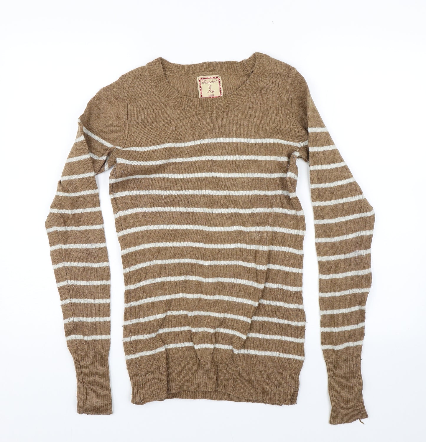 NEXT Womens Brown Striped  Pullover Jumper Size 10