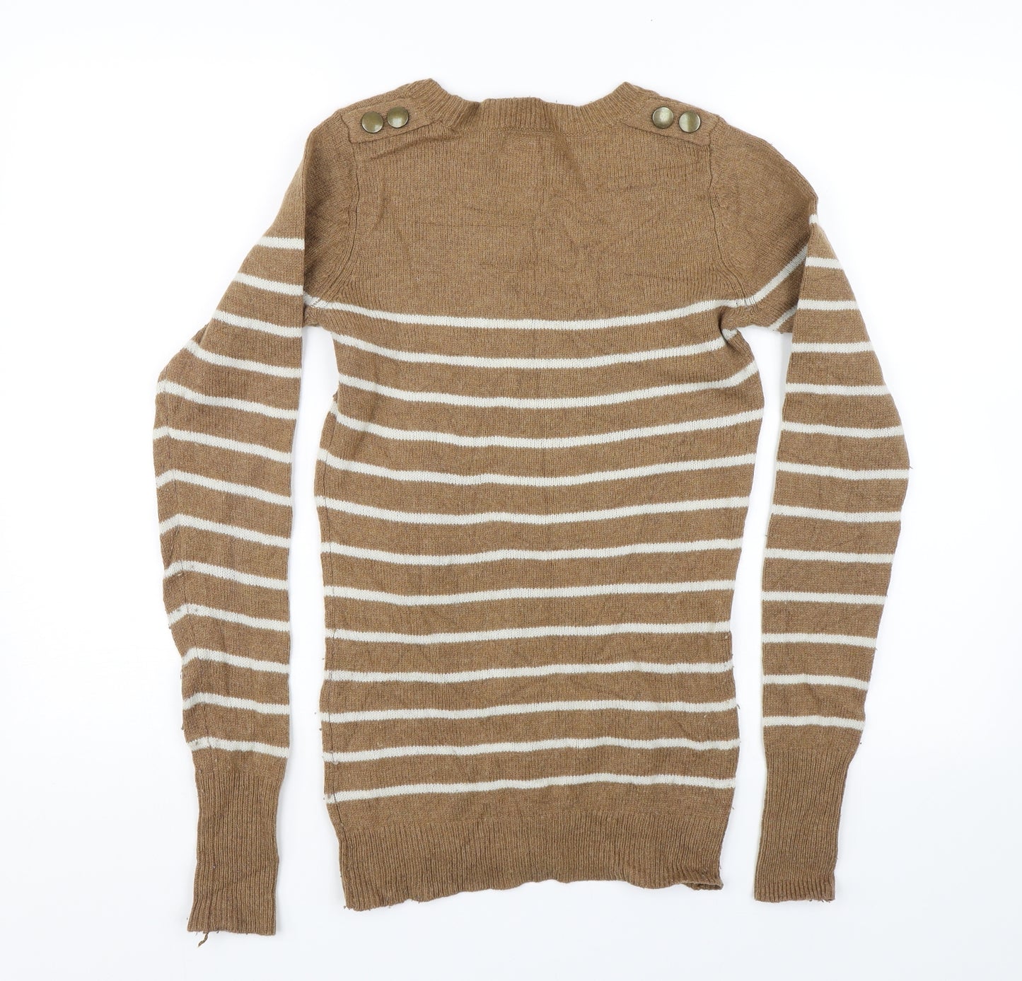 NEXT Womens Brown Striped  Pullover Jumper Size 10