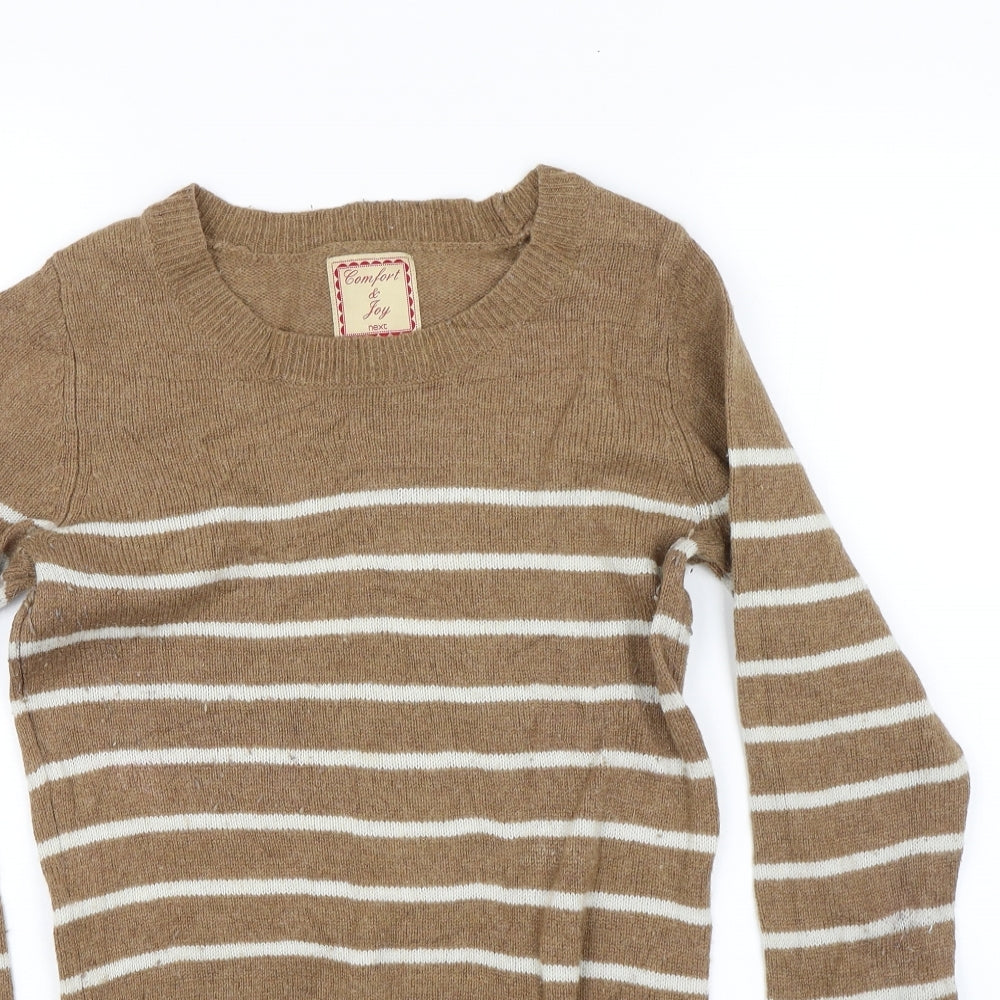 NEXT Womens Brown Striped  Pullover Jumper Size 10