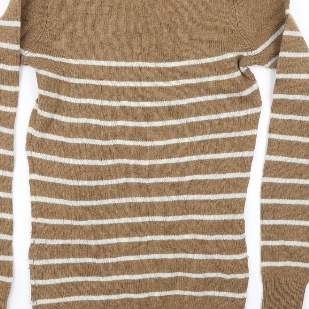 NEXT Womens Brown Striped  Pullover Jumper Size 10