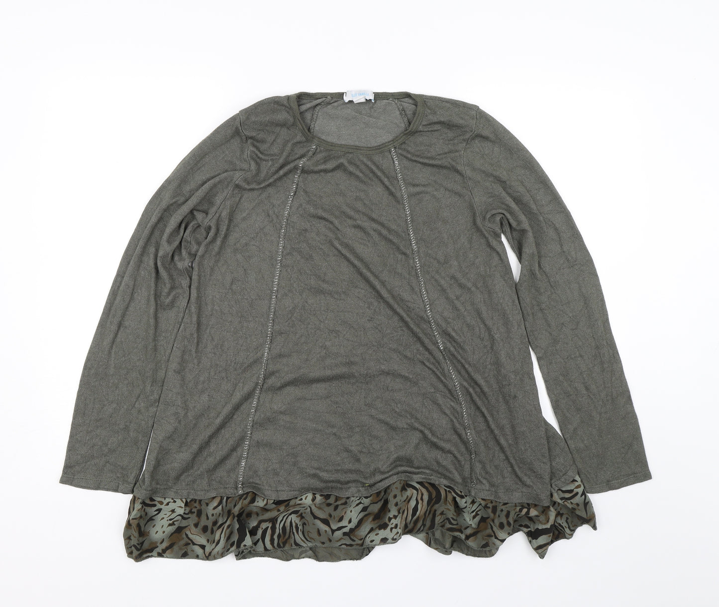 Blue Vanilla Womens Grey Animal Print  Pullover Jumper One Size